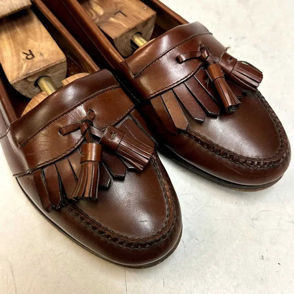 VERY GOOD Rancourt & Co. x Cole Haan Tassel Loafer Kiltie Brown Made in USA 11 D